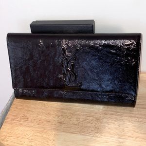 Saint Laurent YSL LouLou clutch - Black Patent Leather